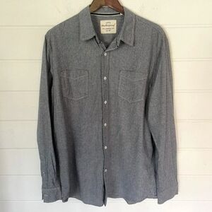 Conductor shirt railroad train style men's large vertical stripe with red stitch